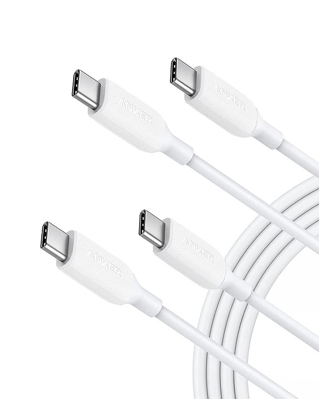 Photo 1 of USB C to USB C Cable [2 Pack] 100W 6ft, USB 2.0 Type C Charging Cable for MacBook Pro 2020, iPad Pro 2020, iPad Air 4, Galaxy S20 Plus S9, Pixel, Switch, LG V20, and More (White)