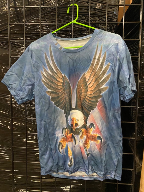 Photo 2 of Vintage Bald Eagle T-Shirt , Blue (M)