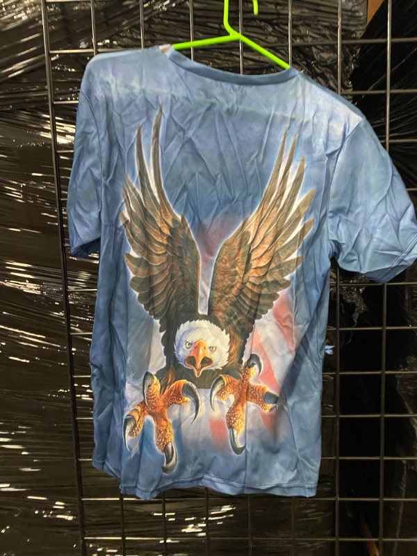 Photo 1 of Vintage Bald Eagle T-Shirt , Blue (M)
