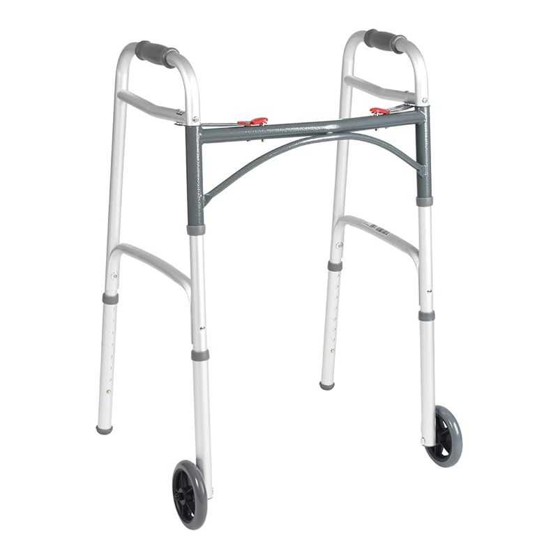 Photo 1 of Drive Medical 10210-1 Deluxe 2-Button Folding Walker with Wheels