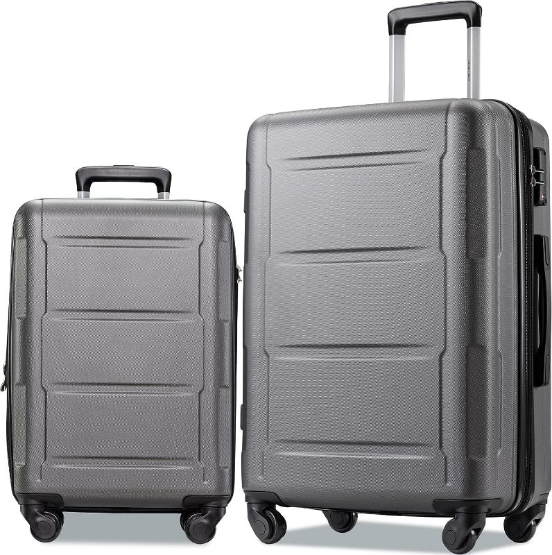Photo 1 of Merax Luggage Sets 2 piece Carry on Luggage Suitcase Sets of 2, Hard Case Luggage Expandable with Spinner Wheels (Black 2-Piece (20/28))