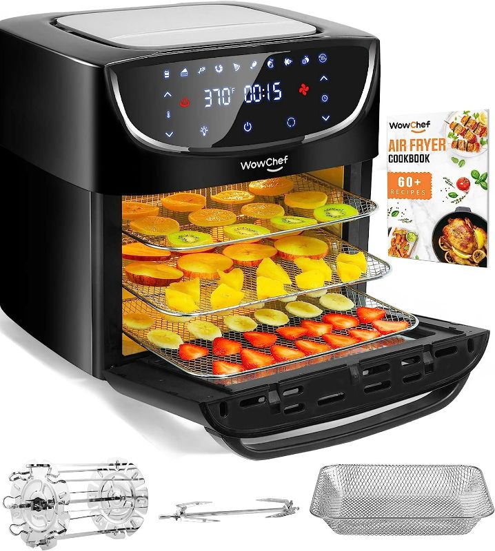 Photo 1 of WowChef Air Fryer Oven Large 20 Quart, 10-in-1 Digital Rotisserie Dehydrator Fryers Combo with Racks, XL Capacity Countertop Airfryer Toaster for Family, 9 Accessories with Cookbook, ETL Certified