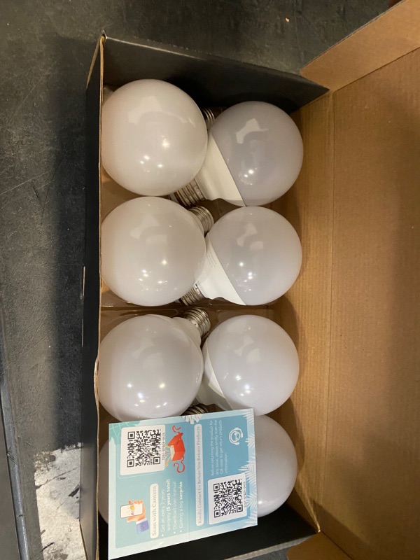 Photo 2 of  LED Edison Globe Light Bulb, Warm White 2700K CRI 90, LED Filament Light Bulb, 5W Equivalent to 40W, G25(G80) Dimmable 450LM E26 Medium Base, Frosted Glass, Bathroom Vanity Mirror Light Pack of 8