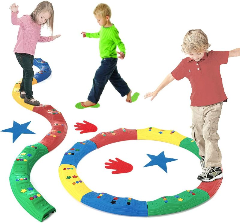 Photo 1 of Kids Indoor and Outdoor Balance Beam Balance Blocks Gym Toys for Kids Promote Balance, Strength, Coordination Toddler Obstacle Course Floor Games for Kids Preschool Learning Toy