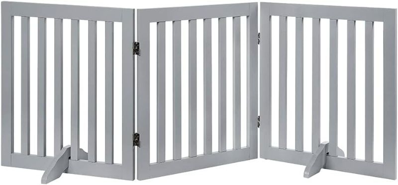Photo 1 of Unipaws Freestanding Wooden Pet Gate for Dog and Cat, 24" H and 36" H Foldable Dog Gate with 2PCS Support Feet for Doorway, Halls, Stairs, Grey, Indoor Use
Visit the unipaws Store