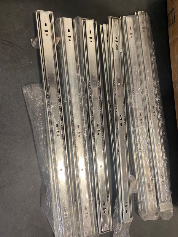 Photo 2 of 6 Pairs of 24 Inch Hardware 3-Section Full Extension Ball Bearing Side Mount Drawer Slides,100 LB Capacity Drawer Slide