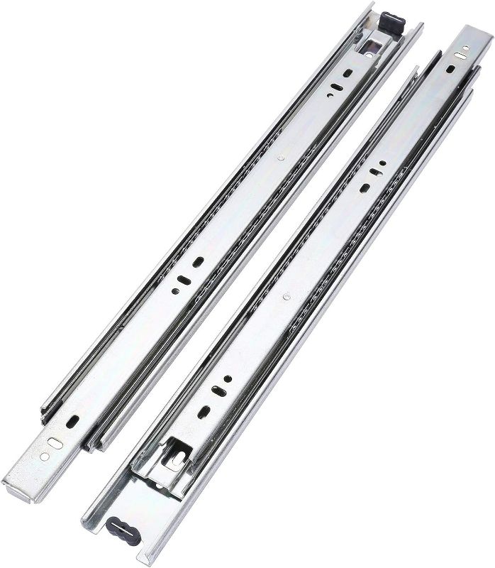 Photo 1 of 6 Pairs of 24 Inch Hardware 3-Section Full Extension Ball Bearing Side Mount Drawer Slides,100 LB Capacity Drawer Slide