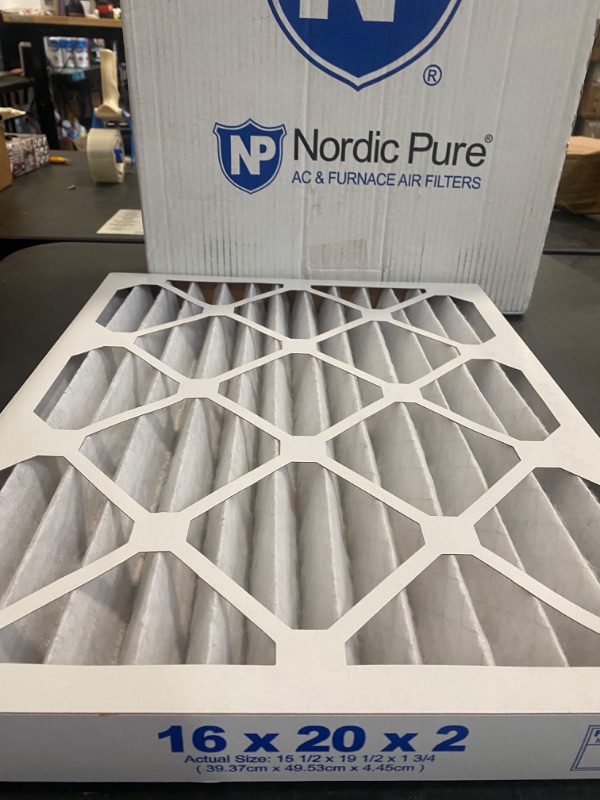 Photo 3 of Nordic Pure 16x20x2 MERV 12 Pleated AC Furnace Air Filters 3 Pack 
