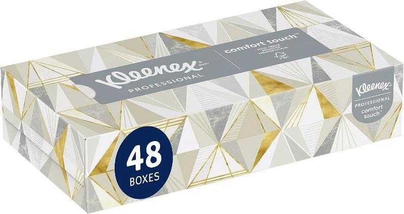 Photo 1 of Kleenex® Professional Facial Tissue for Business (21606), Flat Tissue Boxes, 48 Boxes/Case, 125 Tissues/Box, 6,000 Tissues/Case