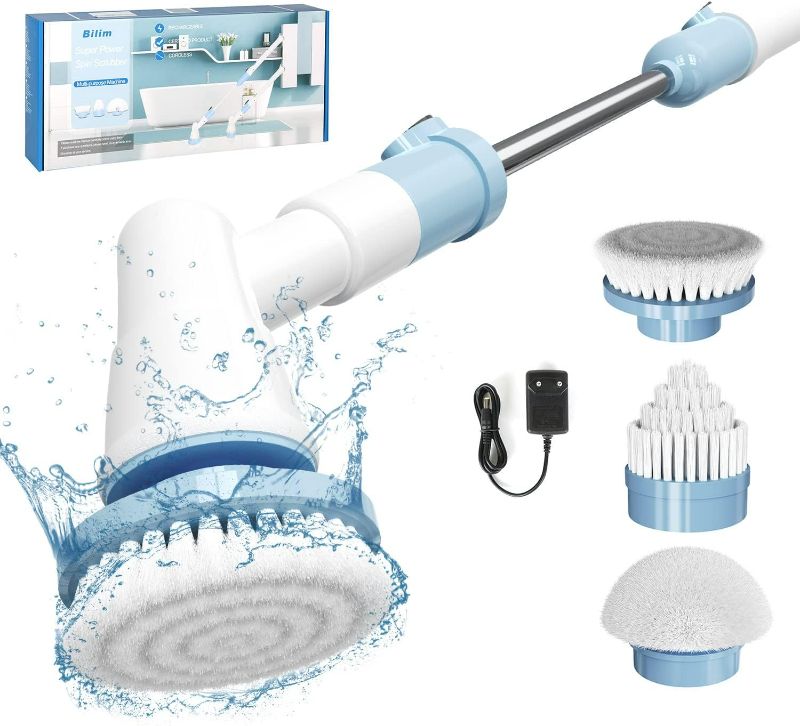 Photo 1 of Home Essentials Cleaning Supplies,Electric Spin Scrubber,Electric Cleaning Brush with Handle,Power Scrubbers for Cleaning Bathroom