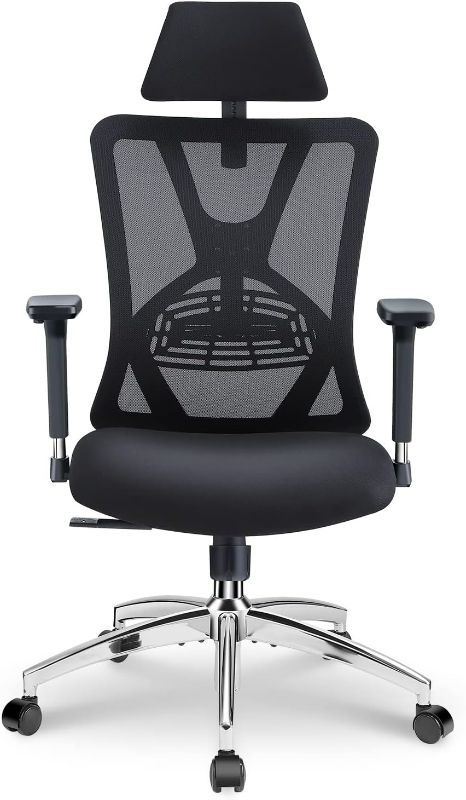 Photo 1 of Ticova Ergonomic Office Chair - High Back Desk Chair with Adjustable Lumbar Support, Headrest & 3D Metal Armrest - 130° Rocking Mesh Computer Chair