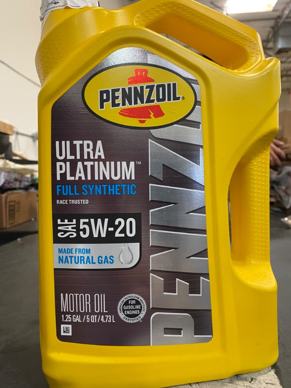 Photo 2 of Pennzoil Ultra Platinum Full Synthetic 5W-20 Motor Oil (5 Quart, Single Pack)