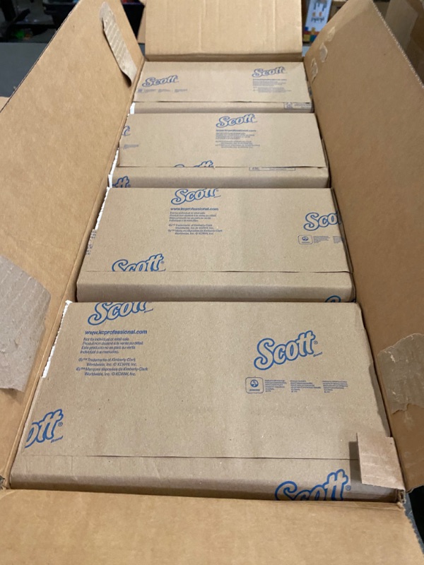 Photo 3 of Scott® Multifold Paper Towels (01804), with Absorbency Pockets™, 9.2" x 9.4" sheets, White, (250 Sheets/Pack, 16 Packs/Case, 4,000 Sheets/Case)