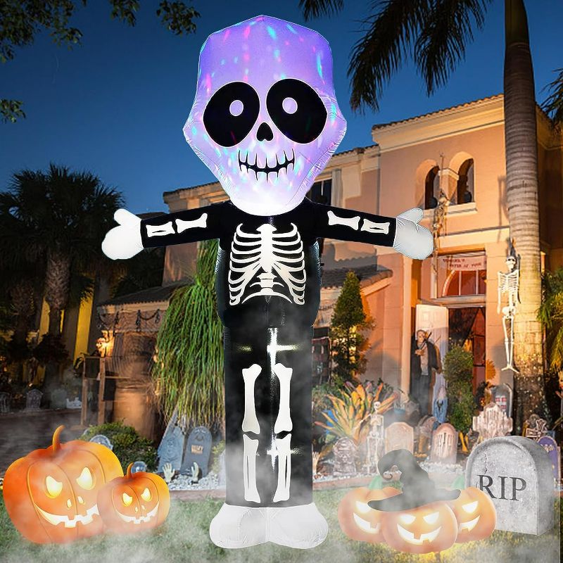 Photo 1 of TOROKOM 8 FT Halloween Inflatables Decoration Large Grim Reaper Skull Ghost Halloween Blow Up Yard Decoration with LED Light Built-in for Home Party Garden Yard Lawn Indoor Outdoor Decor