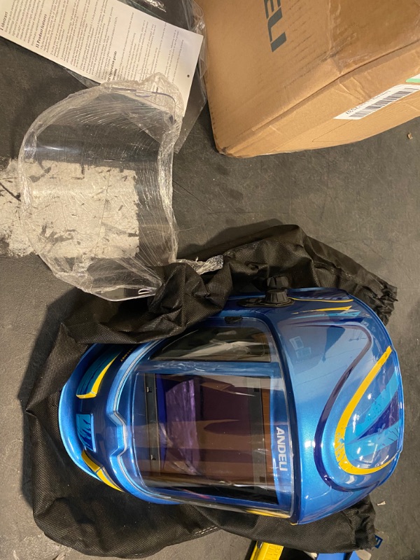 Photo 1 of ANDELI Welding Helmet,Welding Hood Auto Darkening with Large Viewing Screen 3.94"X3.74",4 Arc Sensor Clear Vision True Color Welding Mask,Comfortable Lightweight Welder Helmet(Star Blue)