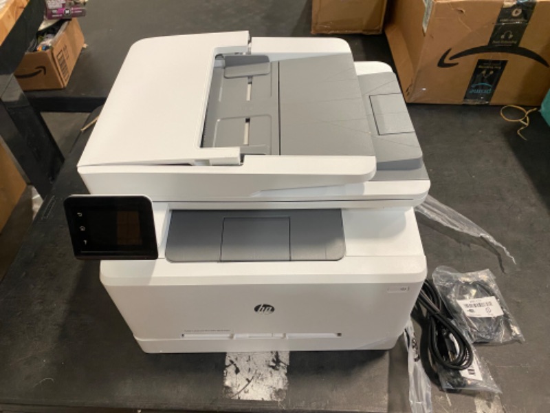 Photo 3 of HP Color LaserJet Pro M283fdw Wireless All-in-One Laser Printer, Remote Mobile Print, Scan & Copy, Duplex Printing, Works with Alexa (7KW75A), White