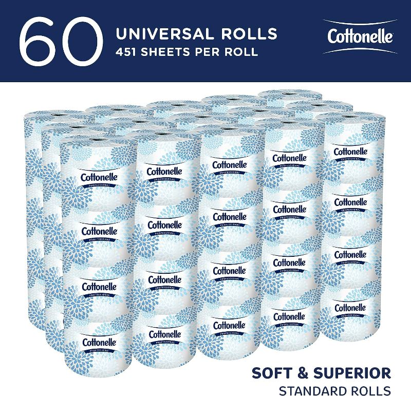 Photo 1 of Cottonelle® Professional Standard Roll Toilet Paper (17713), 2-Ply, White, (451 Sheets/Roll, 60 Rolls/Case, 27,060 Sheets/Case)