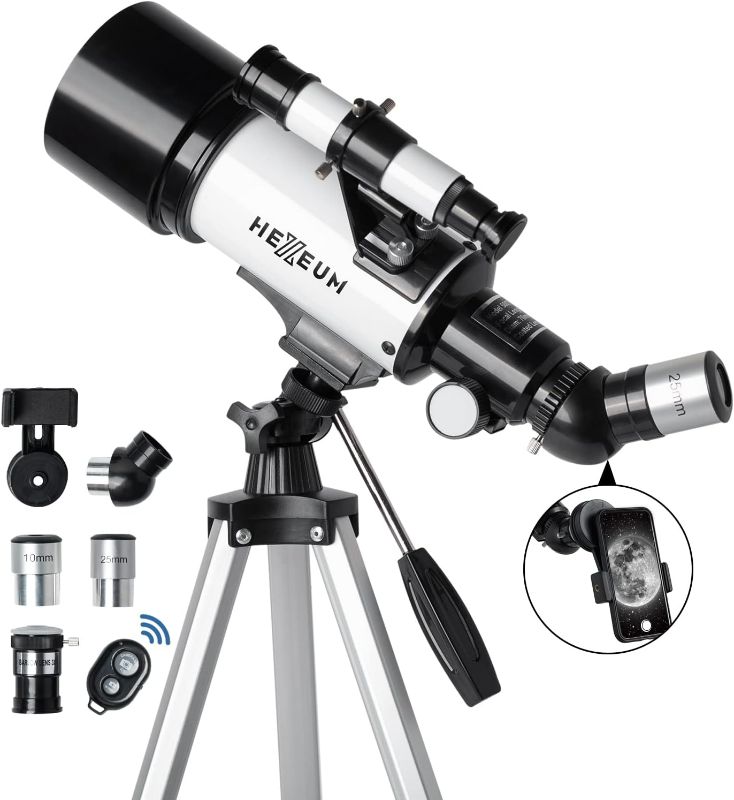 Photo 1 of Telescope for Kids & Adults - 70mm Aperture 500mm AZ Mount Fully Multi-Coated Optics Astronomical refracting Portable Telescopes, with Tripod Phone Adapter, Carrying Bag, Remote Control