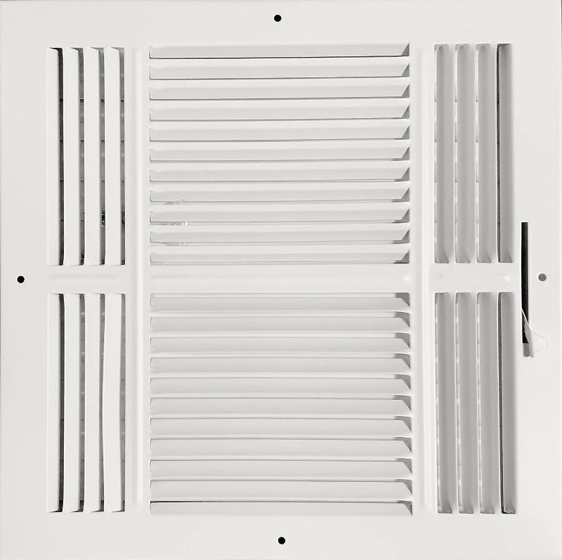 Photo 1 of HBW 12"x 12" (Duct Opening Size) 4-Way Stamped Face Steel Ceiling/sidewall Air Supply Register - Vent Cover - Actual Outside Dimension 13.75" X 13.75