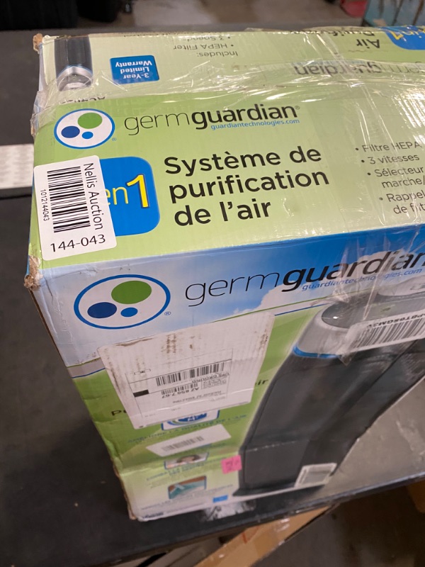 Photo 4 of Germ Guardian Air Purifier with HEPA 13 Filter, Removes 99.97% of Pollutants, Covers Large Room up to 743 Sq. Foot Room in 1 Hr, UV-C Light Helps Reduce Germs, Zero Ozone Verified, 22", Black, AC4825E 1 Pack Black