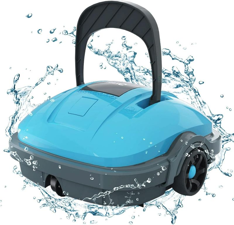 Photo 1 of WYBOT Cordless Robotic Pool Cleaner, Automatic Pool Vacuum, Powerful Suction, IPX8 Waterproof, Dual-Motor, 180?m Fine Filter for Above/In Ground Flat Pool Up to 525 Sq.Ft -Osprey200 (Blue)