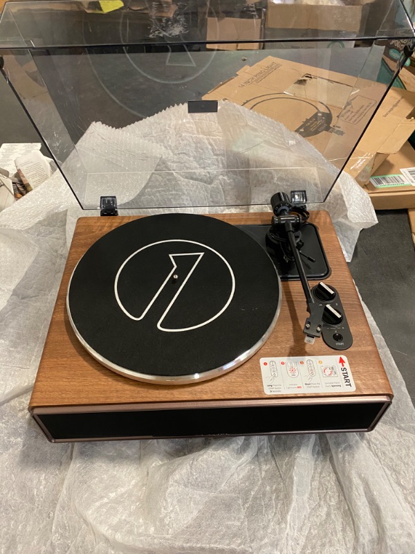 Photo 4 of 1 by ONE High Fidelity Belt Drive Turntable with Built-in Speakers, Vinyl Record Player with Magnetic Cartridge, Bluetooth Playback and Aux-in Functionality, Auto Off