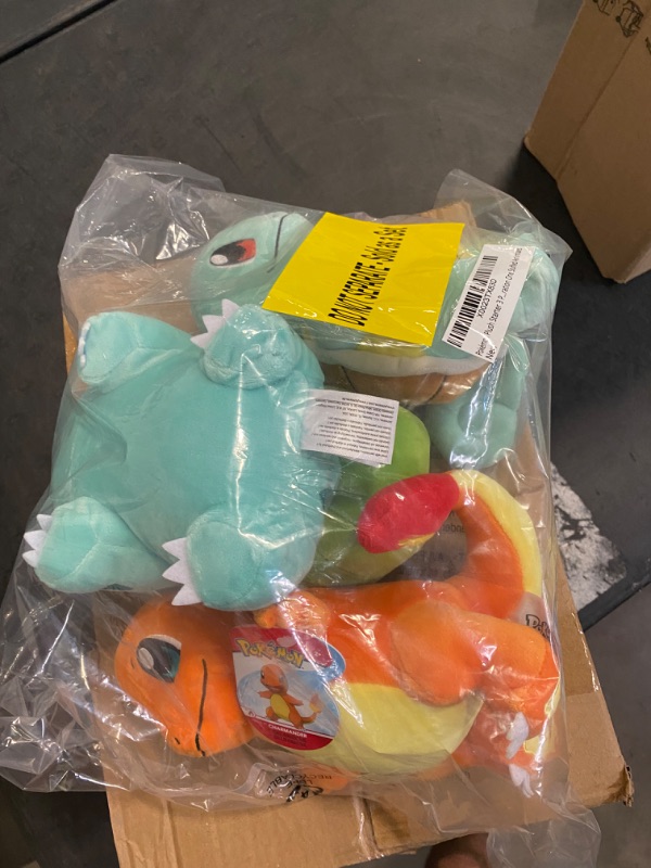 Photo 2 of Pokémon Plush Starter 3 Pack - Charmander, Squirtle & Bulbasaur 8" Generation One Stuffed Animals