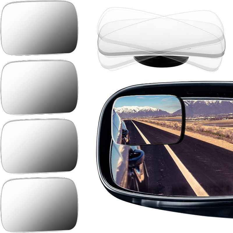 Photo 1 of TZARROT Black Rhinestone Bling License Plate Frame, Metal Rust-Proof License Plate Cover Bling Car Accessorie & 4 Pieces Cars Blind Spot Mirror 360 Degree Glass Rectangle Convex Spot Frameless Adjustable Self Adhesive Angle Blind Spot Mirror
