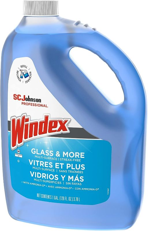 Photo 1 of Windex Glass & Multi-Surface Cleaner, 128 Oz Bottle, Case Of 4