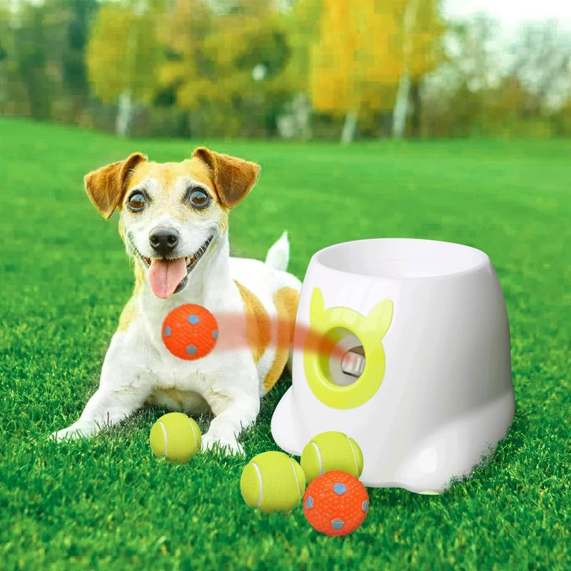 Photo 1 of YEEGO DIRECT Dog Ball Launcher, Automatic Dog Ball Launcher for Small Dogs, Interactive Dog Toys Indoor Outdoor Dog Ball Thrower Machine with 6 Launch Dedicated Ball