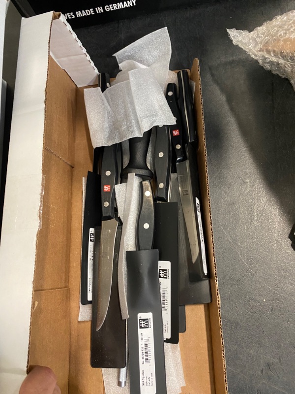 Photo 3 of ZWILLING Twin Signature 19-Piece German Knife Set with Block, Razor-Sharp, Made in Company-Owned German Factory with Special Formula Steel perfected for almost 300 Years, Dishwasher Safe Light Brown 19-pc