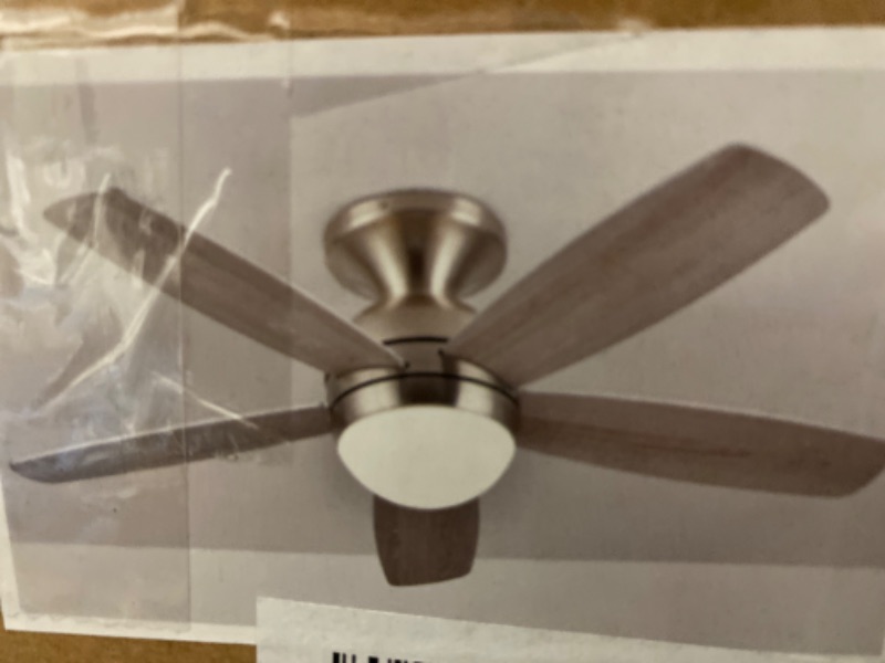 Photo 1 of ARONKID 52" Smart Ceiling Fan with Light Kit,Indoor 5-Blade Flush Mount Fandelier Fans with Remote,Modern Ceiling Fans for Living Room/Bedroom,6 Speed Reversible,Brushed Nickel