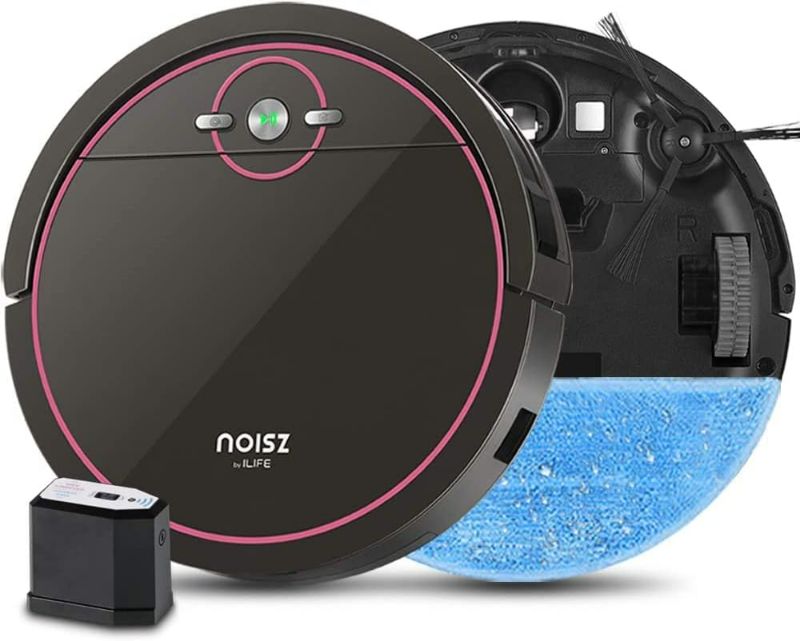 Photo 1 of NOISZ by ILIFE S5 Pro Robot Vacuum and Mop 2 in 1, ElectroWall, Automatic Self-Charging, Water Tank?Tangle-Free, Quiet, Ideal for Pet Care, Hard Floor and Low Pile Carpet, Black