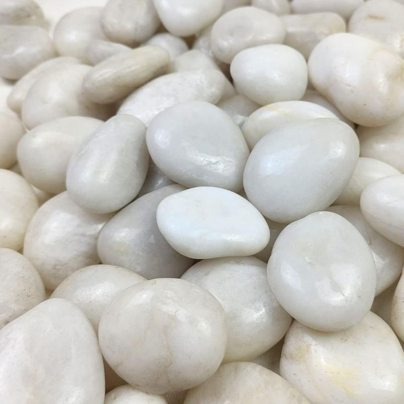 Photo 1 of FANTIAN 18lb Decorative White Pebbles for Plants - 1.2-2" Natural White River Rocks for Landscaping, Plant Rocks, Aquarium Rocks, Rocks for Planter, Decorative Stones and Garden Rocks