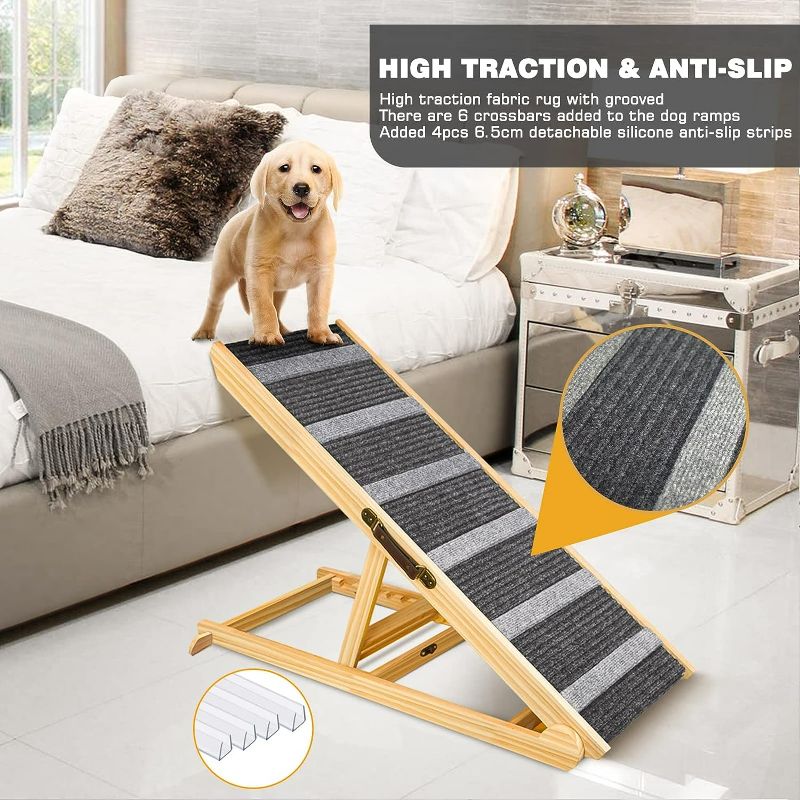 Photo 1 of SOKO Dog Ramp, Folding Pet Ramp for Bed Suitable for Small & Large Old Dogs & Cats - 41.33" Long Portable Paw Ramp High Traction Dog Ramps for Car, SUV, Couch, Sofa - 6 Adjustable Height Rated 200LBS
Brand: SOKO