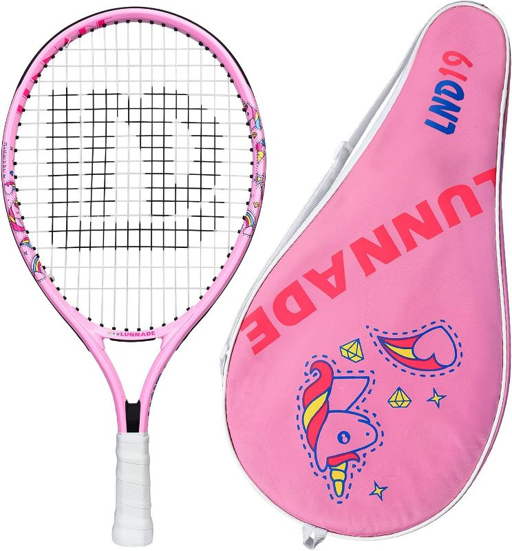 Photo 1 of LUNNADE Tennis Racket for Kids Junior, 19 Inch Youth Tennis Racquet with Cover, Suitable for Beginner Boys and Girls Age 3-12