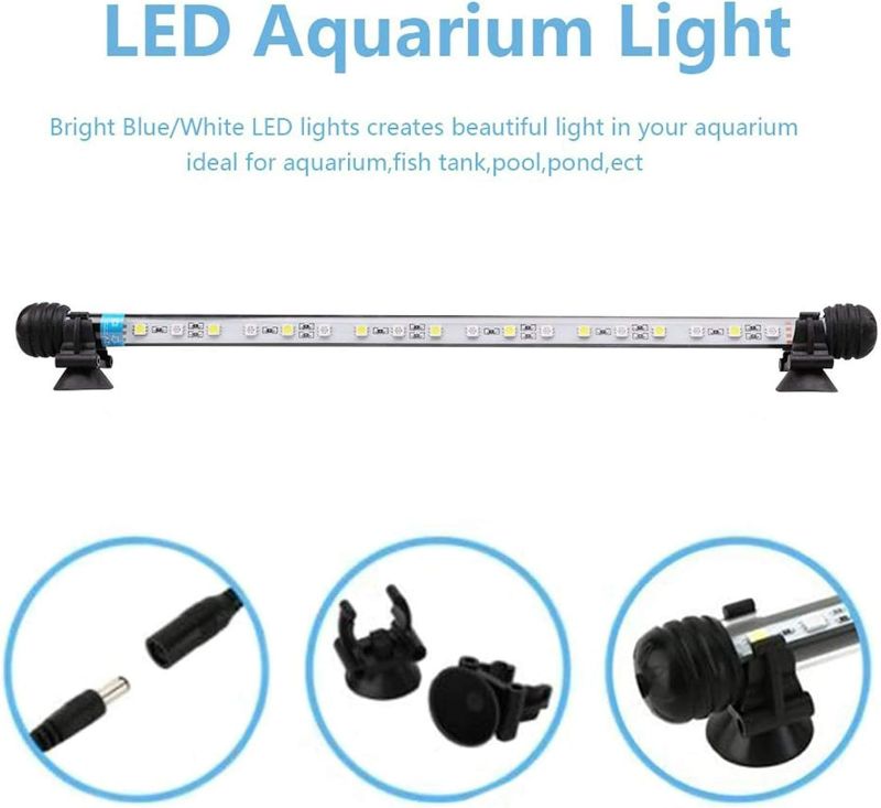 Photo 1 of MLJ LED Aquarium Light, 37 Inch Waterproof Fish Light White with Blue, RGB Underwater Lamp Submersible LED Light for Fish Tank
