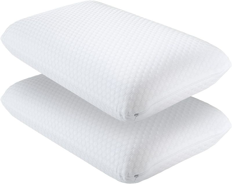 Photo 1 of LMRSTOO Quality Latex Pillow for Good Sleeping Soft Bed Pillows Standard Low Profile with Luxurious Pillowcase Supportive and Breathable for Side Stomach Back Sleepers?2 Pack?