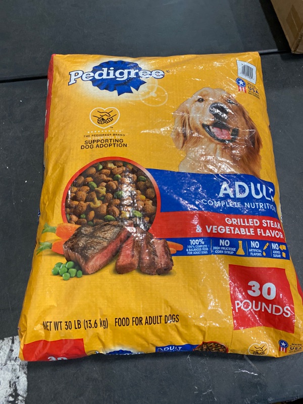 Photo 2 of Pedigree Complete Nutrition Adult Dry Dog Food Grilled Steak & Vegetable Flavor Dog Kibble, 30 lb. Bag 30 Pound (Pack of 1) Other