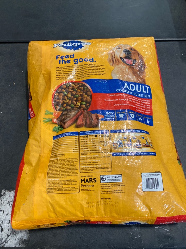 Photo 3 of Pedigree Complete Nutrition Adult Dry Dog Food Grilled Steak & Vegetable Flavor Dog Kibble, 30 lb. Bag 30 Pound (Pack of 1) Other
