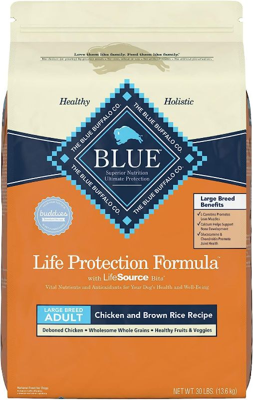 Photo 1 of Blue Buffalo Life Protection Formula Natural Adult Large Breed Dry Dog Food, Chicken and Brown Rice 30-lb