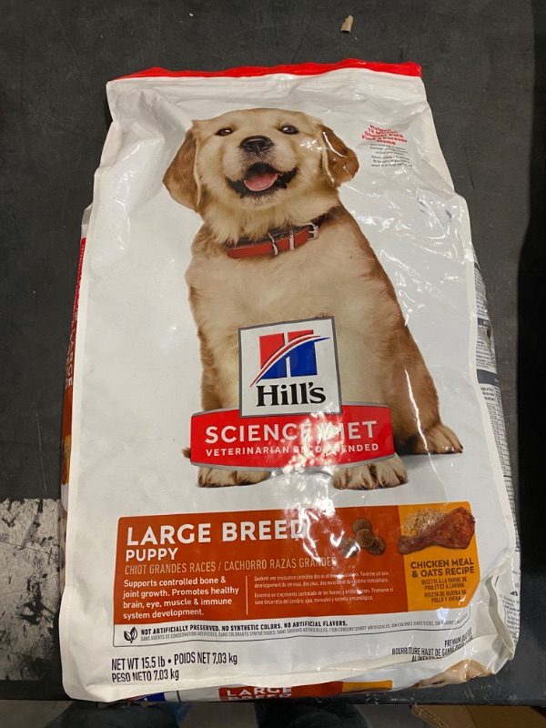 Photo 2 of Hill's Science Diet Dry Dog Food, Puppy, Large Breeds, With Real Meat And Whole Grains, Chicken Meal And Oats Recipe, 15.5 lb. Bag