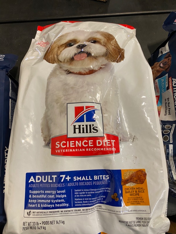 Photo 2 of Hill's Science Diet Dry Dog Food, Adult 7+ for Senior Dogs, Small Bites, Chicken Meal, Barley & Brown Rice Recipe, 33 lb. Bag