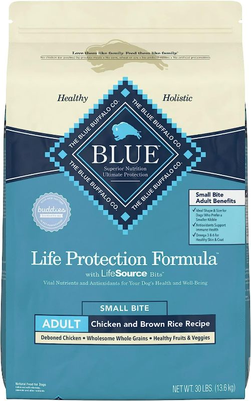 Photo 1 of Blue Buffalo Life Protection Formula Natural Adult Small Bite Dry Dog Food, Chicken and Brown Rice 15-lb