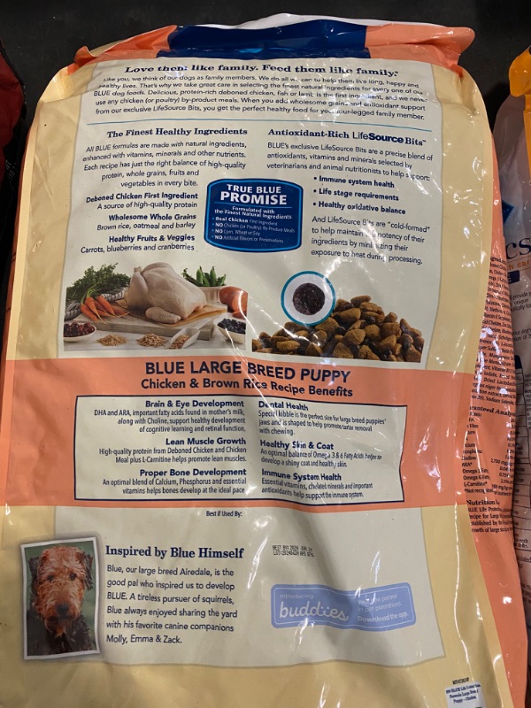Photo 3 of Blue Buffalo Life Protection Formula Natural Puppy Large Breed Dry Dog Food, Chicken and Brown Rice 30-lb
