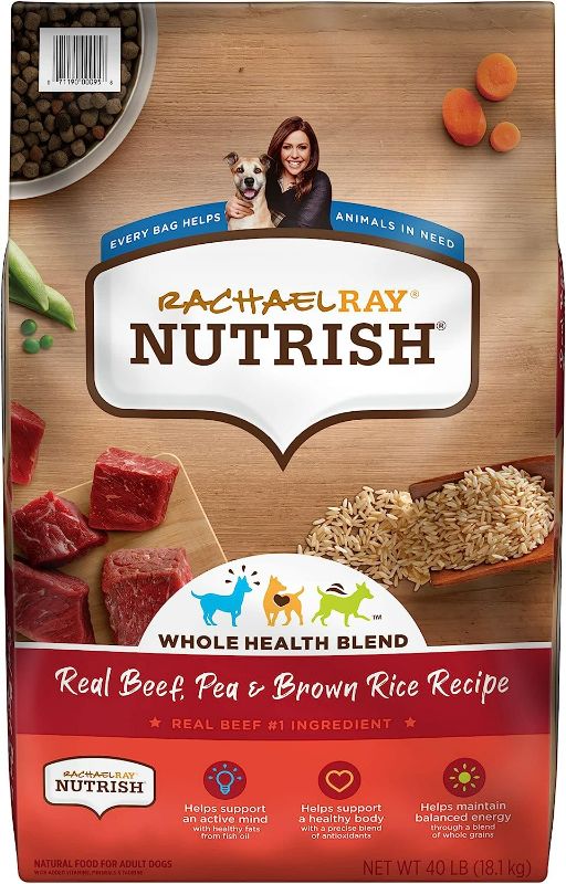 Photo 1 of Rachael Ray Nutrish Premium Natural Dry Dog Food, Real Beef, Pea, & Brown Rice Recipe, 40 Pound Bag 