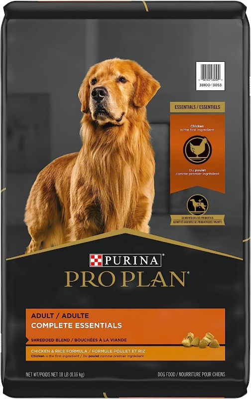 Photo 1 of Purina Pro Plan High Protein Dog Food With Probiotics for Dogs, Shredded Blend Chicken & Rice Formula - 18 lb. Bag