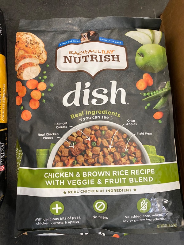 Photo 2 of Rachael Ray Nutrish Dish Premium Dry Dog Food, Chicken & Brown Rice Recipe with Veggies & Fruit, 11.5 Pound