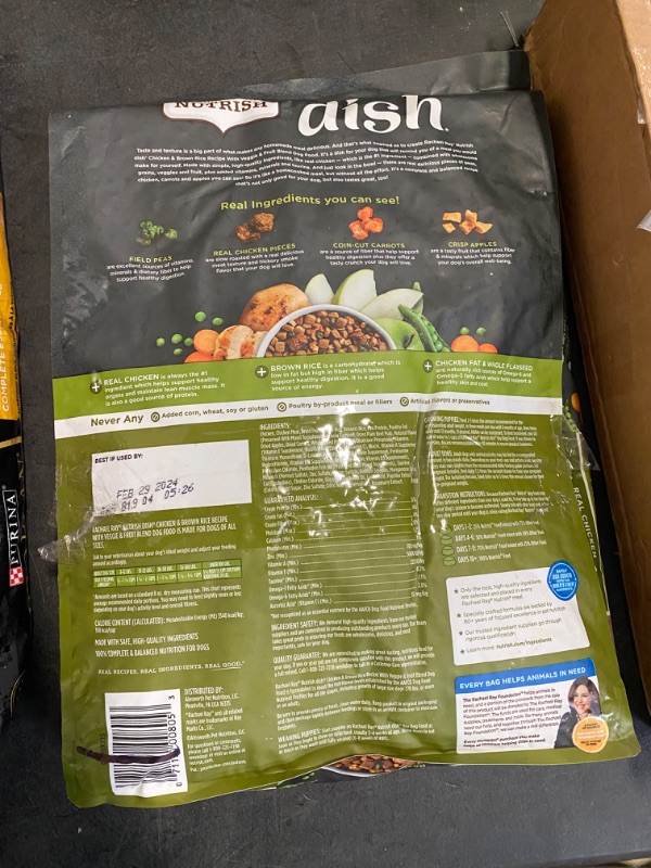 Photo 3 of Rachael Ray Nutrish Dish Premium Dry Dog Food, Chicken & Brown Rice Recipe with Veggies & Fruit, 11.5 Pound
