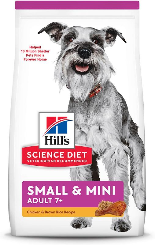 Photo 1 of Hill's Science Diet Dry Dog Food, Adult 7+ for Senior Dogs, Small Paws for Small Breeds, Chicken Meal, Barley & Brown Rice Recipe, 15.5 lb. Bag
